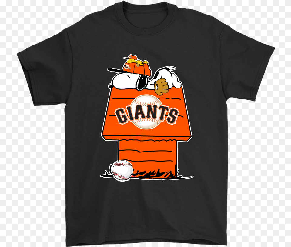 San Francisco Giants Snoopy And Woodstock Resting Together Snoopy Installing Muscles Please Wait, Clothing, Shirt, T-shirt, Ball Png