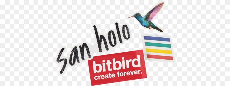 San Holo Sticker Pack Calligraphy, Animal, Bird, Flying, Hummingbird Free Png