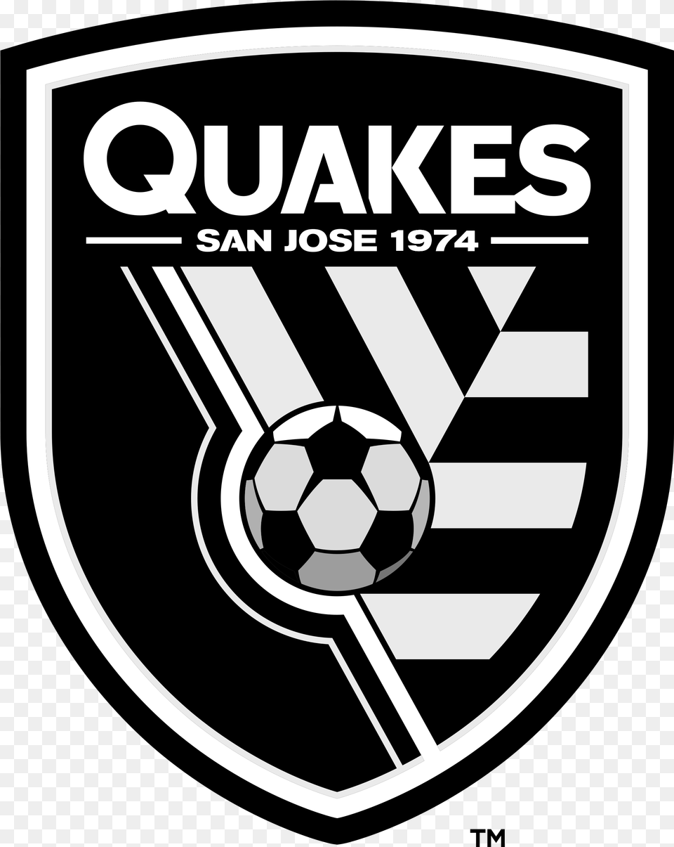 San Jose Earthquakes Logo Black And White Sj Earthquakes Logo, Ball, Football, Soccer, Soccer Ball Png