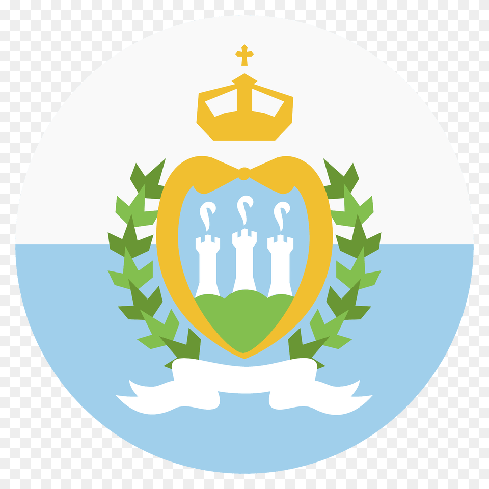 San Marino Flag Emoji Clipart, Logo, Symbol, Disk Free Transparent Png