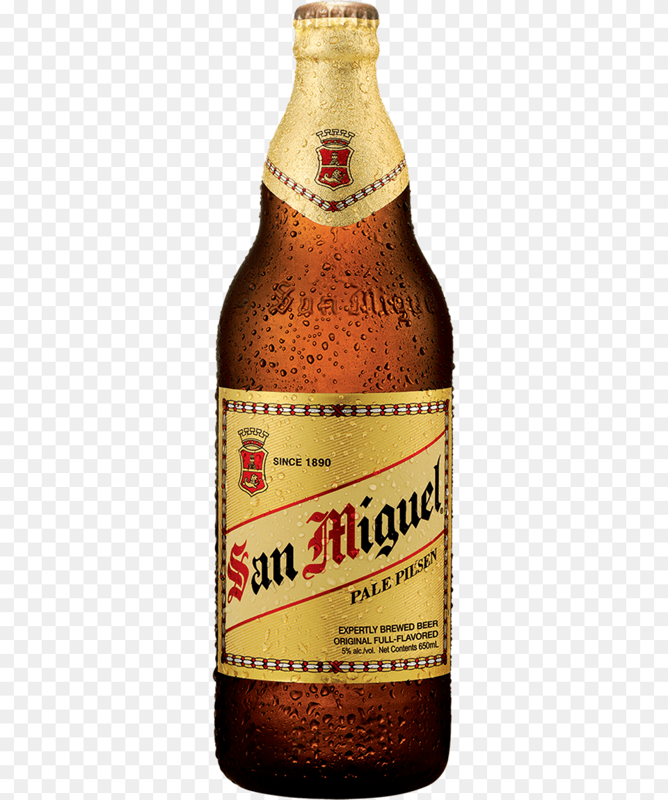 San Miguel Beer Pale Pilsen New, Alcohol, Beer Bottle, Beverage, Bottle Free Png