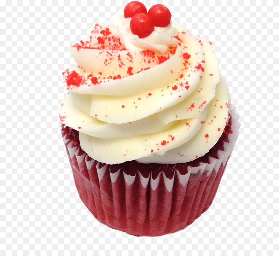 San Valentin Cupcake Delilac Cupcake Red Velvet, Cake, Cream, Dessert, Food Free Png