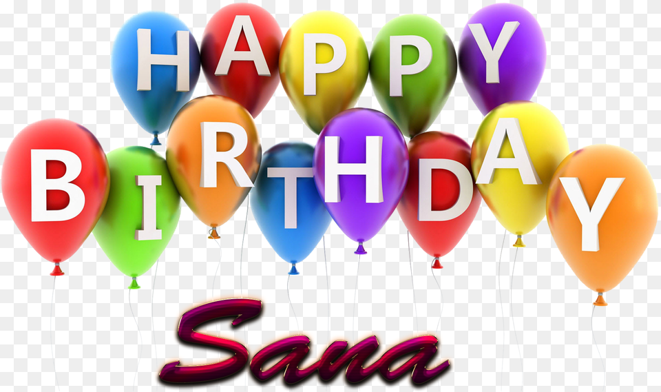 Sana Happy Birthday Balloons Name Happy Birthday Linda Balloons, Balloon, People, Person Free Transparent Png