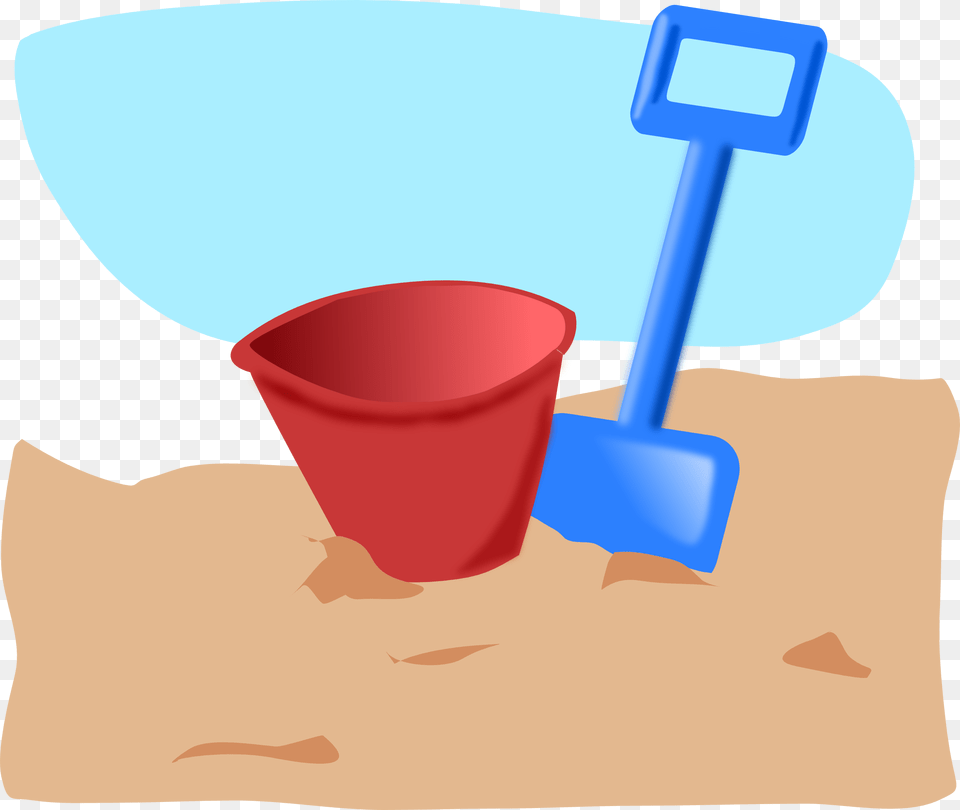 Sand Bucket Clipart Black And White Free, Device, Shovel, Tool Png Image