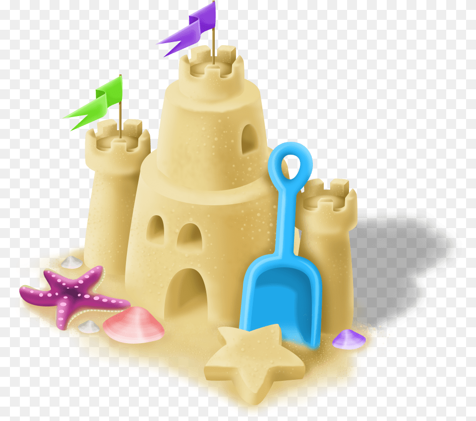 Sand Castle, Birthday Cake, Cake, Cream, Dessert Png Image