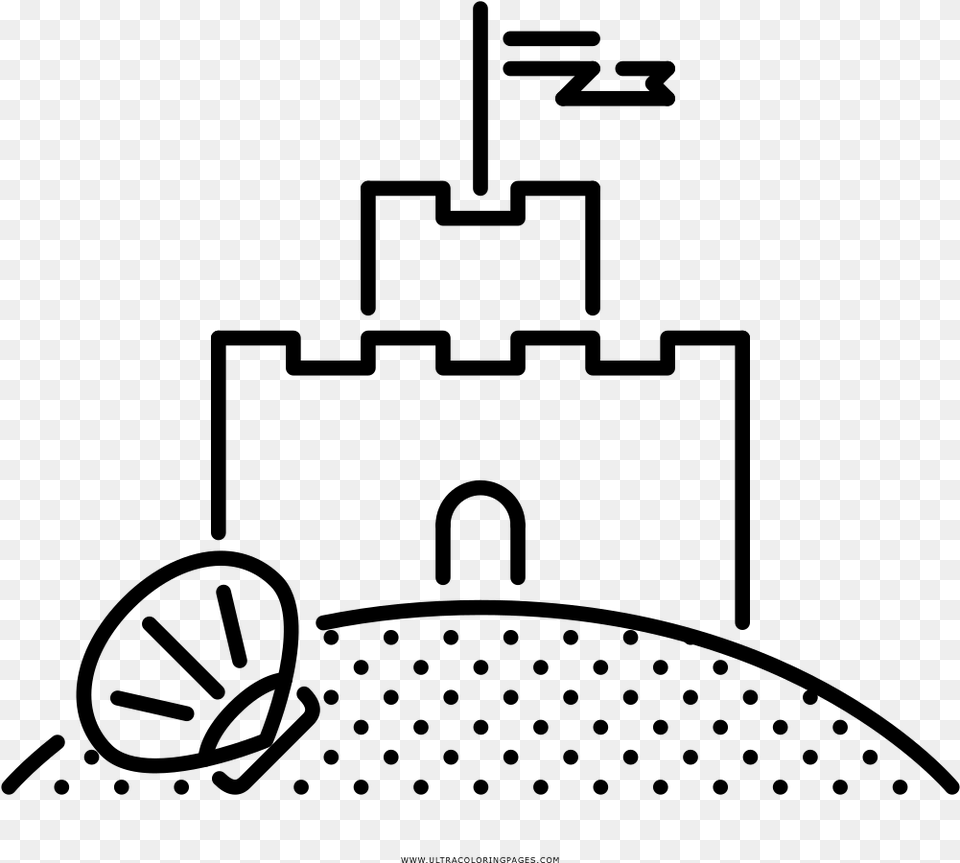 Sand Castle Coloring, Gray Free Png Download