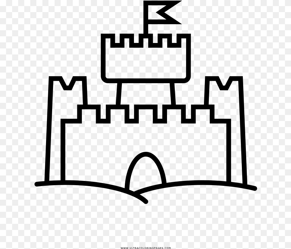 Sand Castle Coloring, Gray Free Png