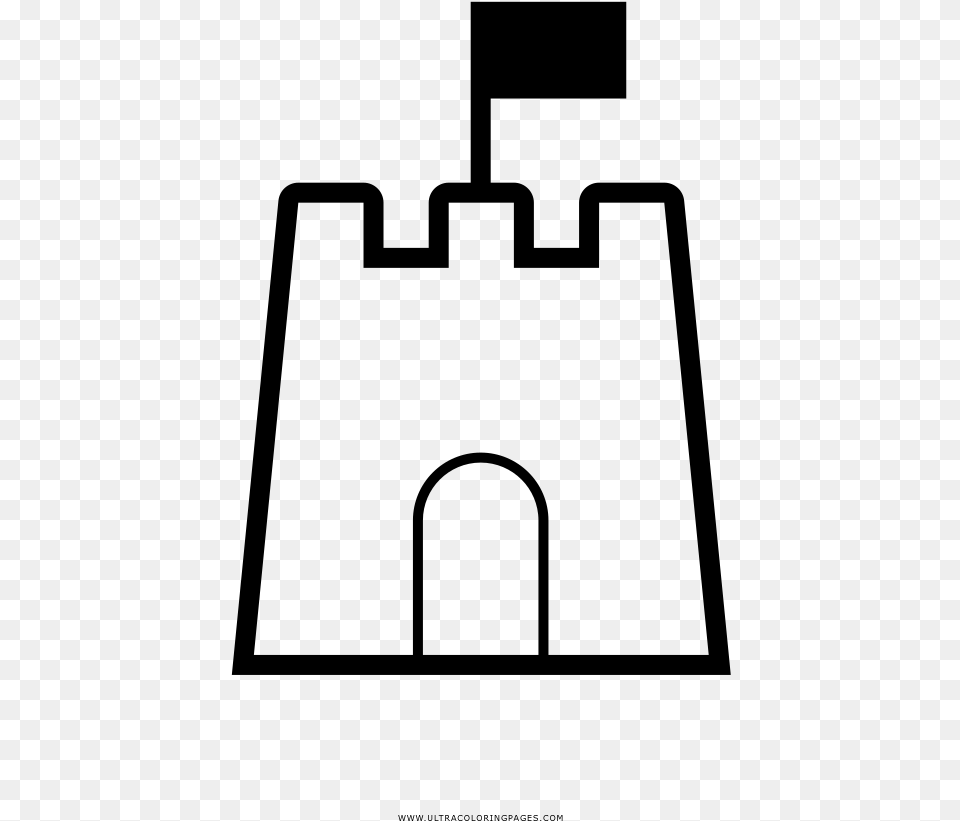 Sand Castle Coloring Page, Gray Free Png