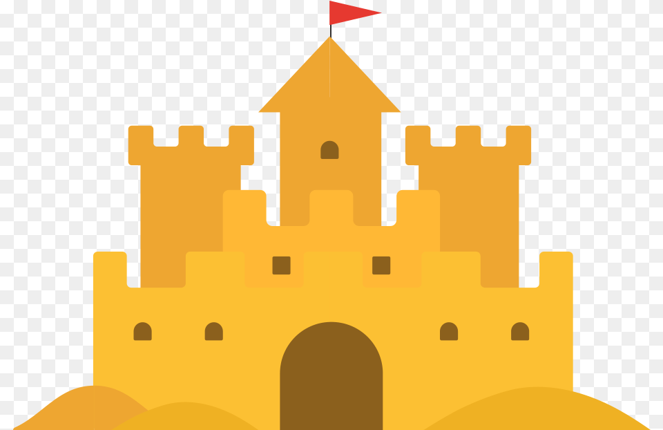 Sand Castle Sandcastle Vector Flat, Lighting, Architecture, Building, Fortress Free Png Download
