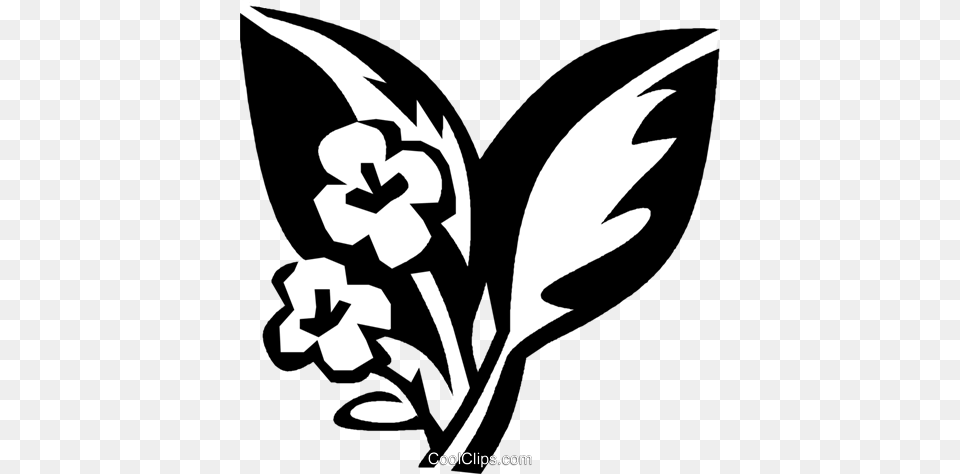 Sand Cherry Royalty Vector Clip Art Illustration, Stencil, Flower, Plant, Leaf Free Transparent Png