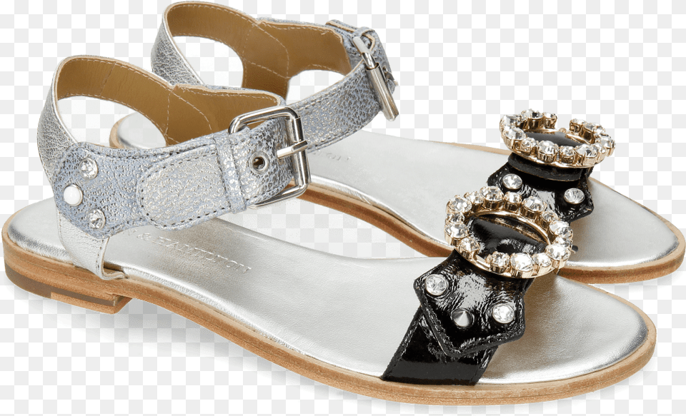 Sandals Sandra 36 Patent Oriental Grafi Silver Melvin E Hamilton Sandra, Clothing, Footwear, Sandal Free Png