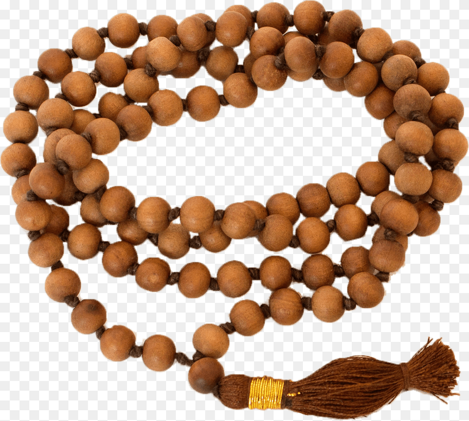 Sandalwood Knotted Mala Bead, Accessories, Bead Necklace, Jewelry, Ornament Free Png