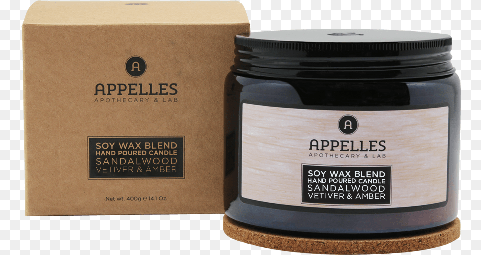Sandalwood Vetiver Amp Amber Candle 400g Appelles, Bottle, Box, Jar Png