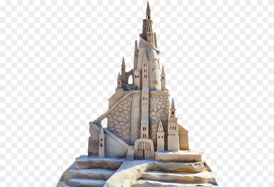 Sandburg Isolated Sand Sculpture Sand Sculptures Transparent Sand Castle, Architecture, Building, Spire, Tower Free Png
