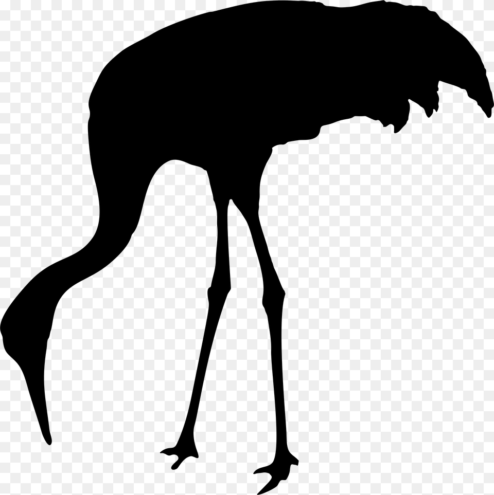 Sandhill Crane Silhouette Clipart Graphic Stock Crane Silhouette Clip Art, Gray Free Transparent Png