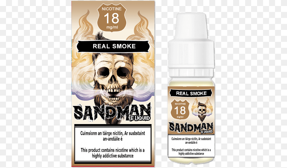 Sandman Real Smoke Electronic Cigarette, Advertisement, Poster, Cosmetics, Bottle Png Image