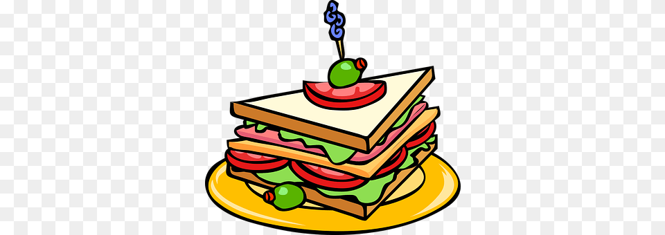 Sandwich Food, Lunch, Meal, Birthday Cake Png Image