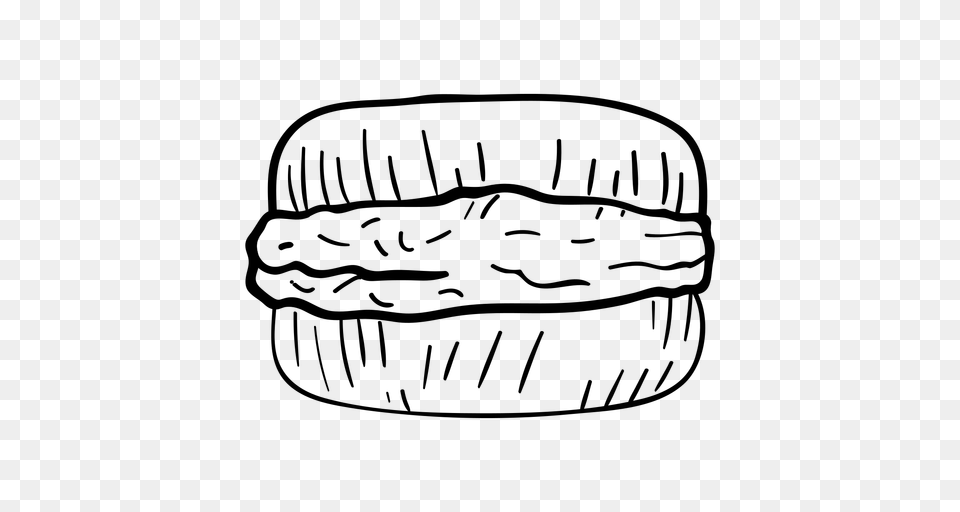 Sandwich Biscuit Hand Drawn, Gray Png