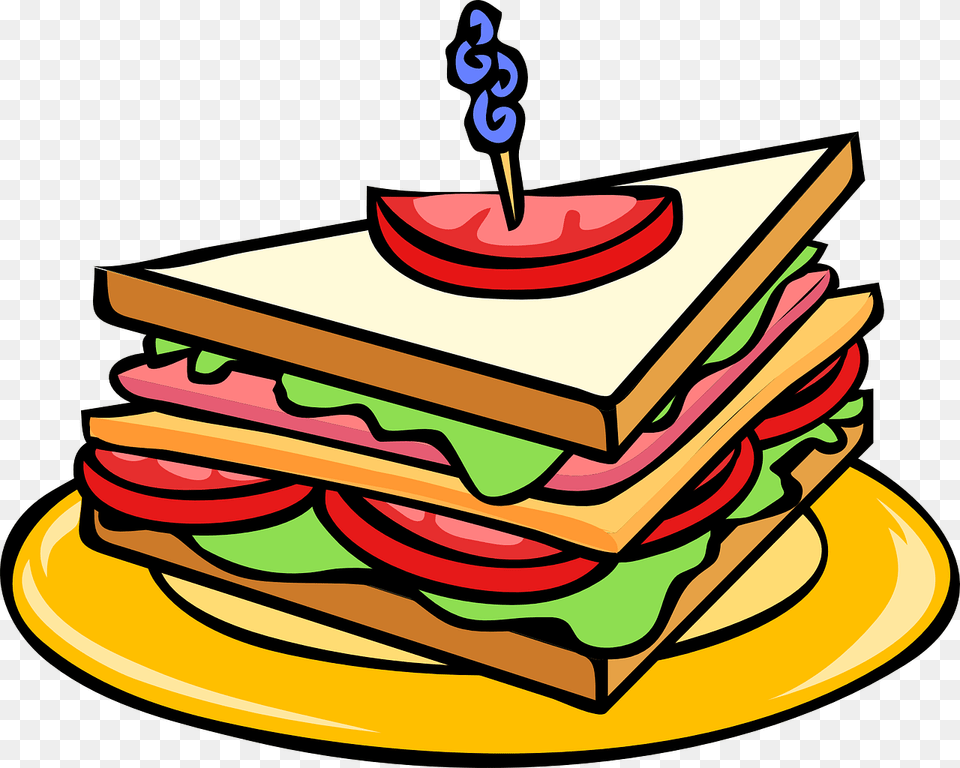 Sandwich Clipart, Food, Meal, Lunch, Sliced Png Image