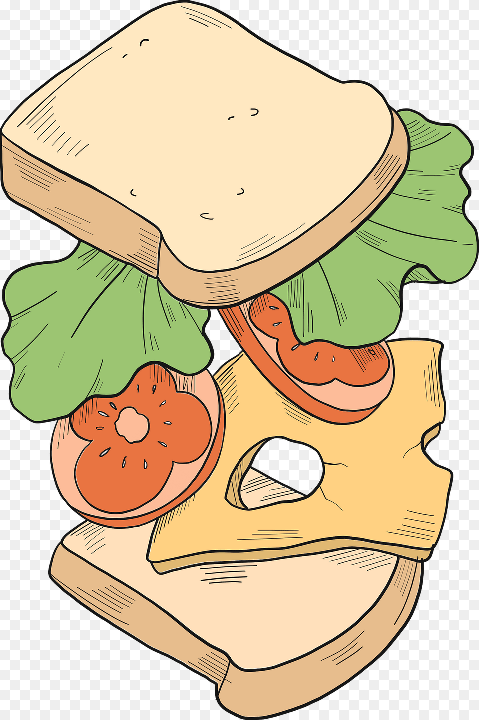 Sandwich Clipart, Person, Food, Face, Head Png Image