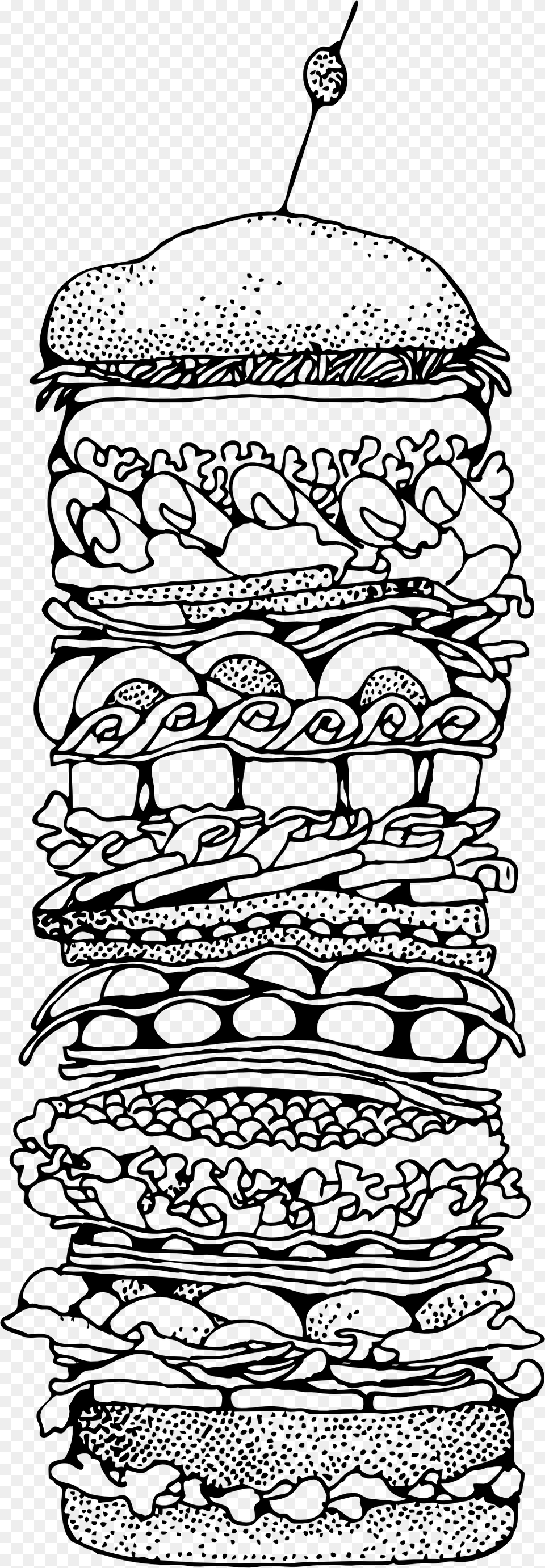 Sandwich Clipart Black Dagwood Sandwich Clip Art, Doodle, Drawing Free Png