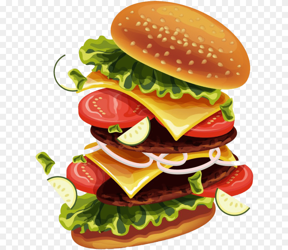 Sandwich Hamburger Burger Vector, Food, Birthday Cake, Cake, Cream Free Png Download