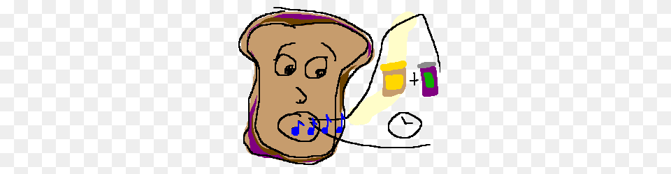 Sandwich W Face Sings Peanut Butter Jelly Time, Baby, Person, Cutlery, Spoon Free Png