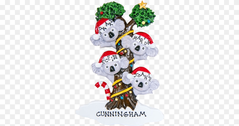 Sandy Clausu2014christmas Tree Ornament Koala Family Christmas Plush, Figurine, Outdoors, Nature, Snow Png Image