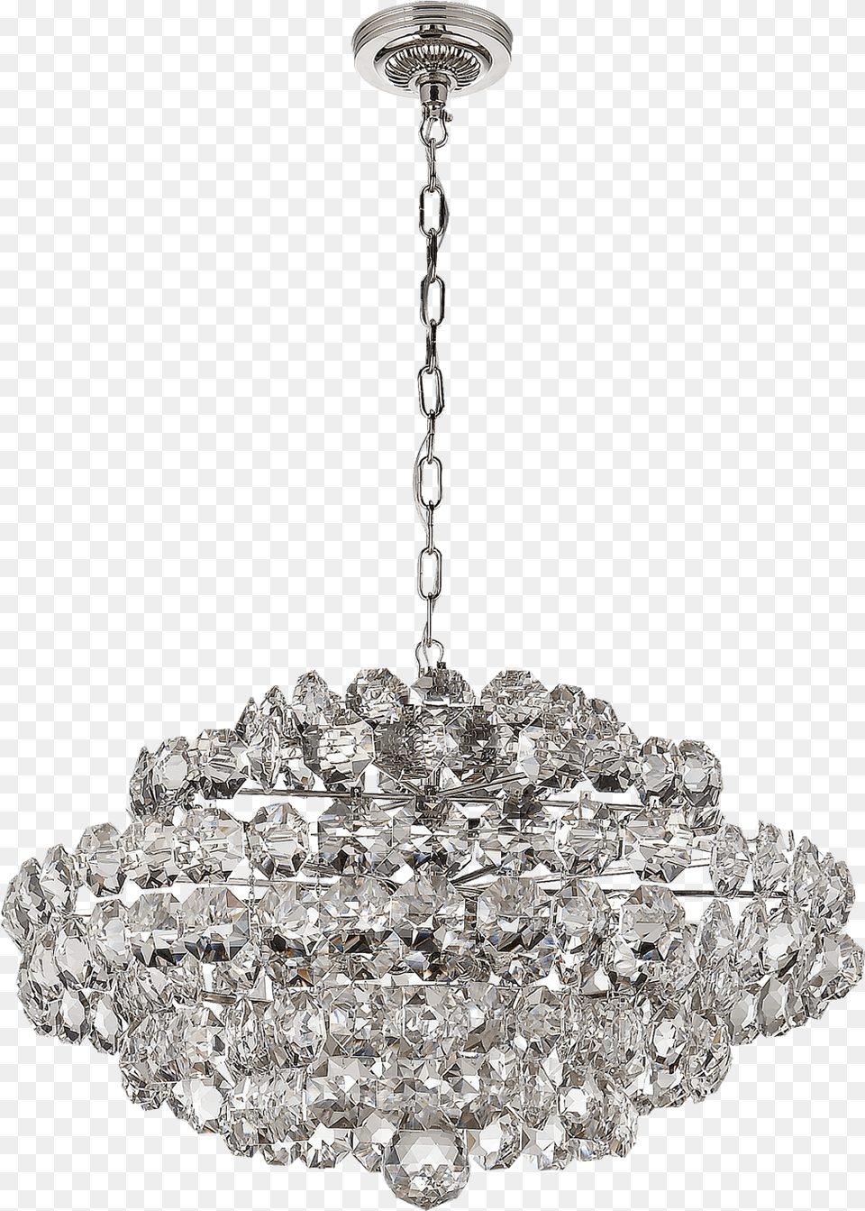 Sanger Small Chandelier In Polished Nickel With Crystal, Lamp Png Image