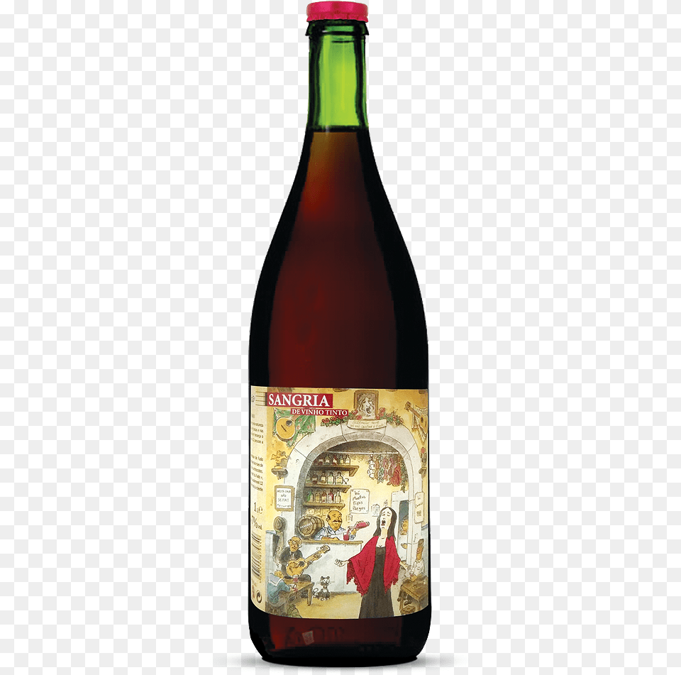 Sangria Glass Bottle, Adult, Alcohol, Beer, Beverage Png Image