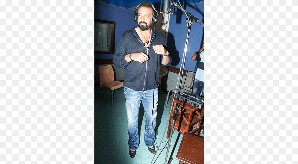 Sanjay Dutt Standing, Adult, Pants, Microphone, Man Png