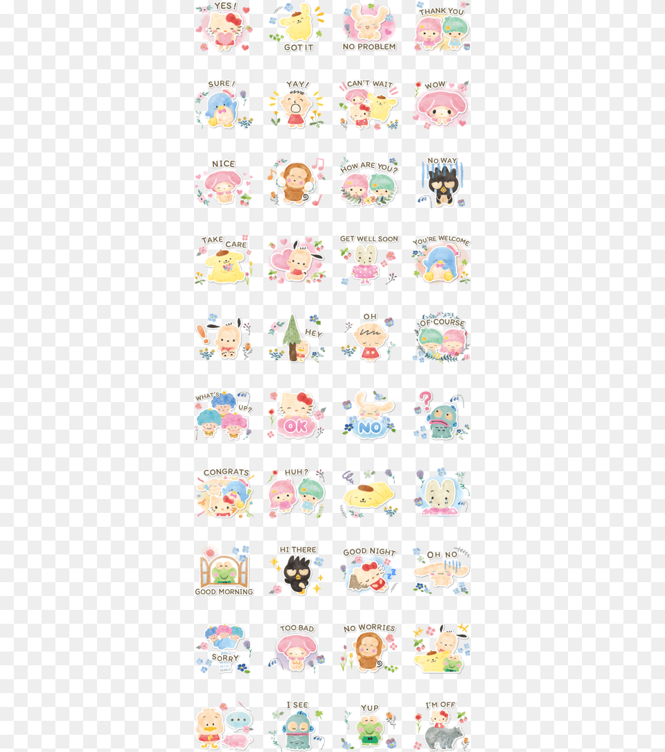 Sanrio Characters Line Sticker Gif Amp Pack, Home Decor, Publication, Book, Comics Png Image