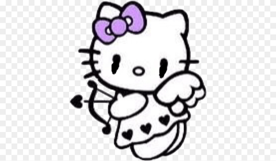 Sanrio Kitty Horror Evil Myedit Glitch Gothic Hello Kitty Dark, Baby, Person, Cupid, Face Png Image