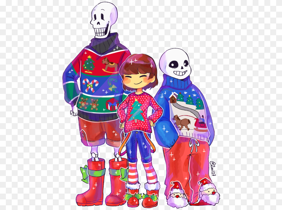 Sans And Papyrus Christmas, Baby, Person, Book, Comics Png