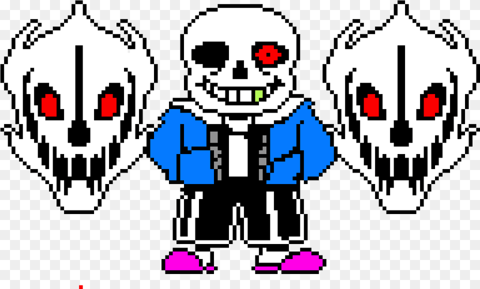 Sans With Gaster Blasters Sprite Red Eye Edition Sans Pixel Art, Qr Code Free Png