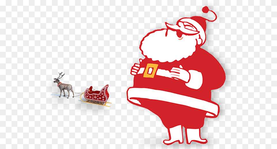 Santa 1 Sleigh Riders Default Clipart Cartoon, Baby, Person, Animal, Canine Png Image