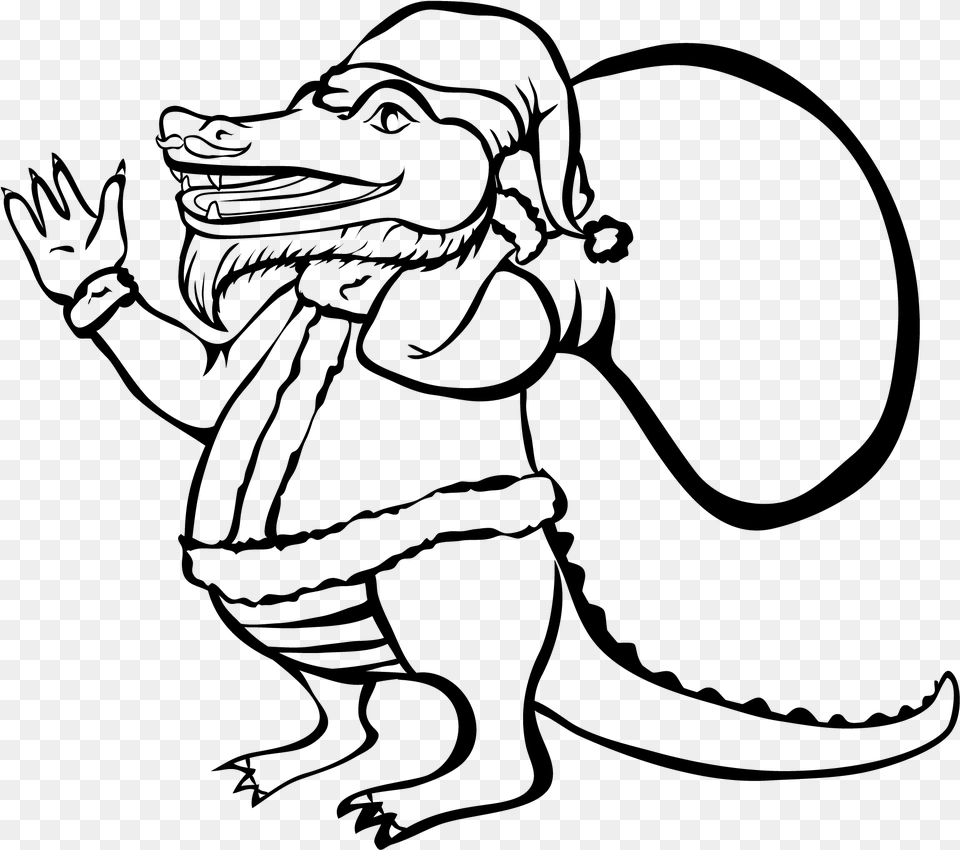 Santa Alligator Vector Clip Art New Orleans, Nature, Night, Outdoors Free Png