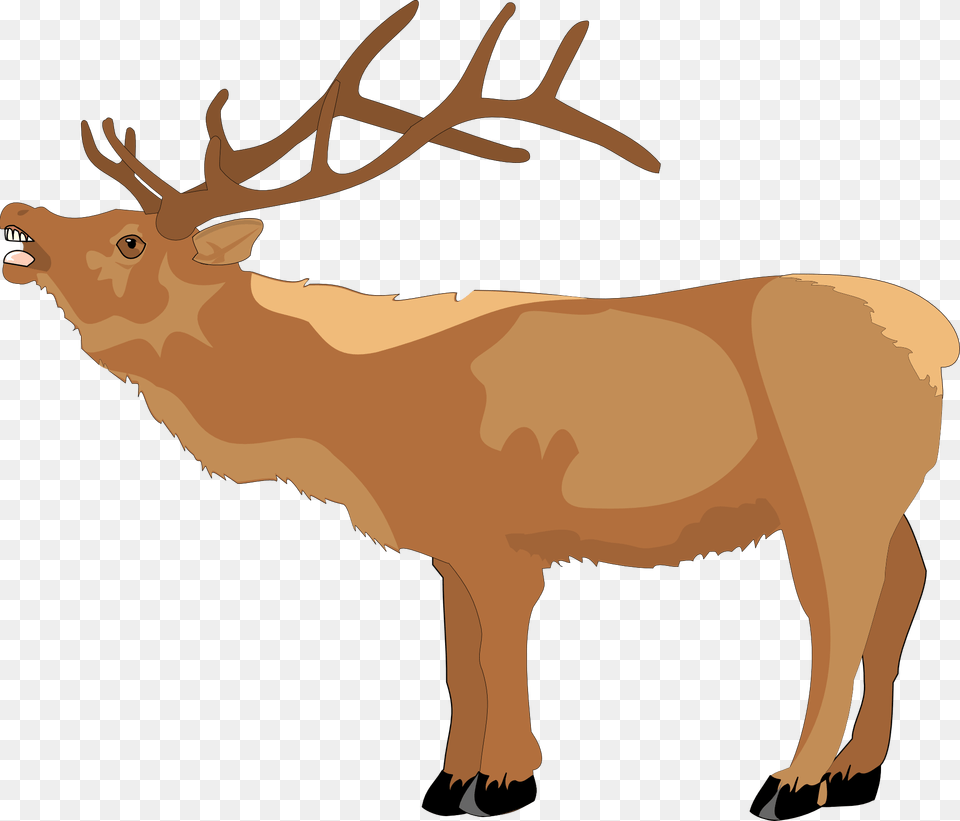 Santa And His Reindeer Clip Art, Animal, Deer, Elk, Mammal Free Png