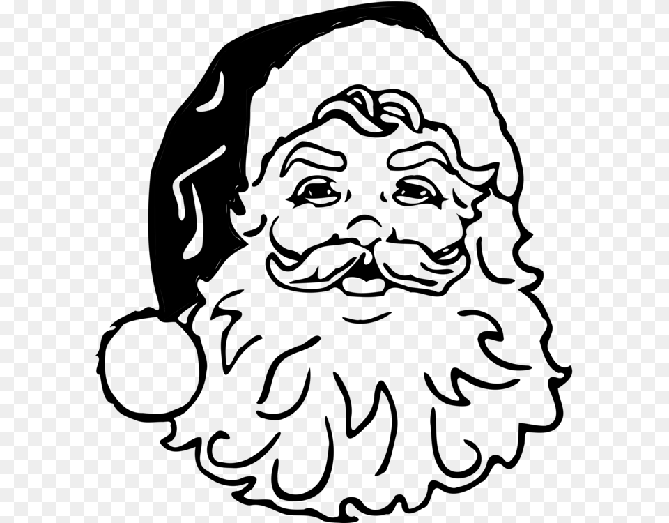 Santa And Mrs Claus Black And White Santa Claus Black And White Clipart, Gray Png Image