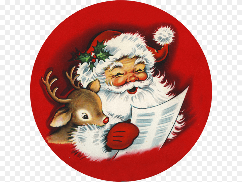 Santa And Reindeer, Baby, Person, Face, Head Free Png Download