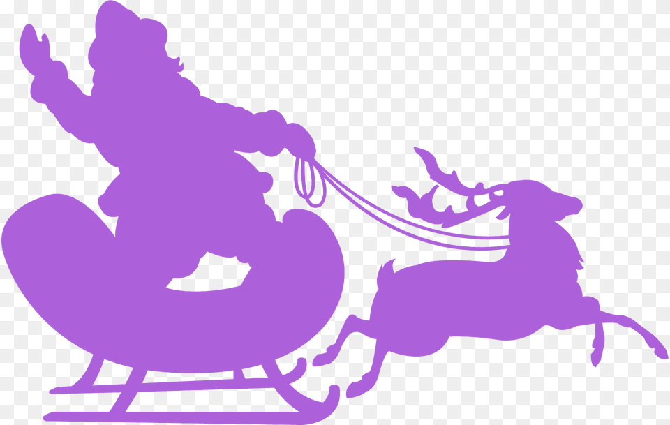 Santa And Reindeer Silhouette Png Image