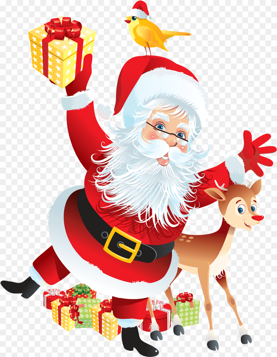 Santa And Rudolph, Elf, Baby, Person, Animal Free Png Download