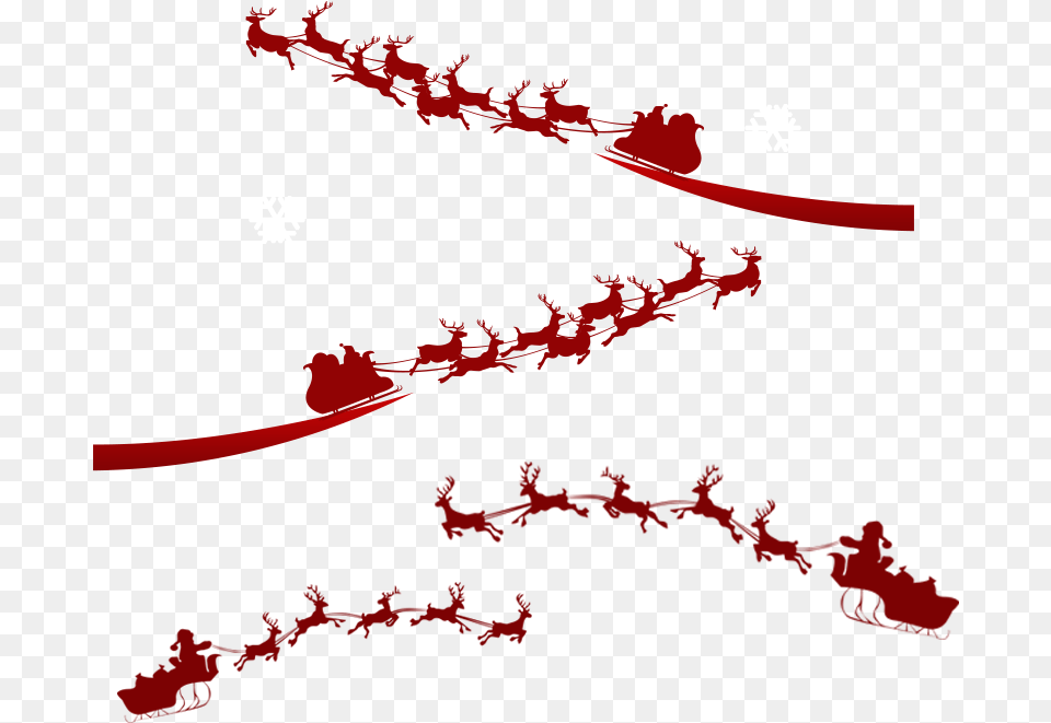 Santa And Sleigh In Air, Pattern, Accessories, Fractal, Ornament Png Image