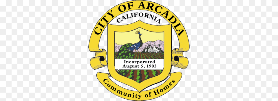 Santa Anita O39brien City Of Arcadia Seal, Logo, Badge, Symbol, Animal Free Png