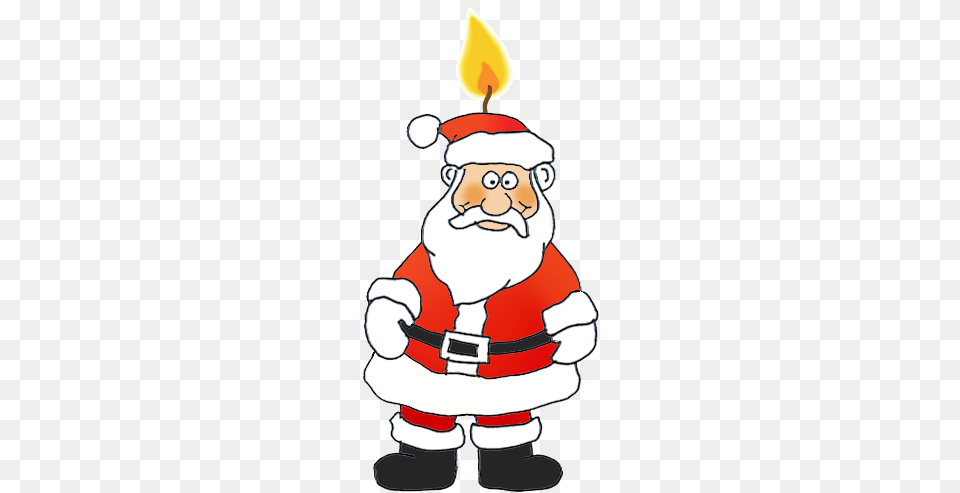 Santa As A Christmas Candle Funny Santa Claus Clipart, Baby, Person, Face, Head Png Image