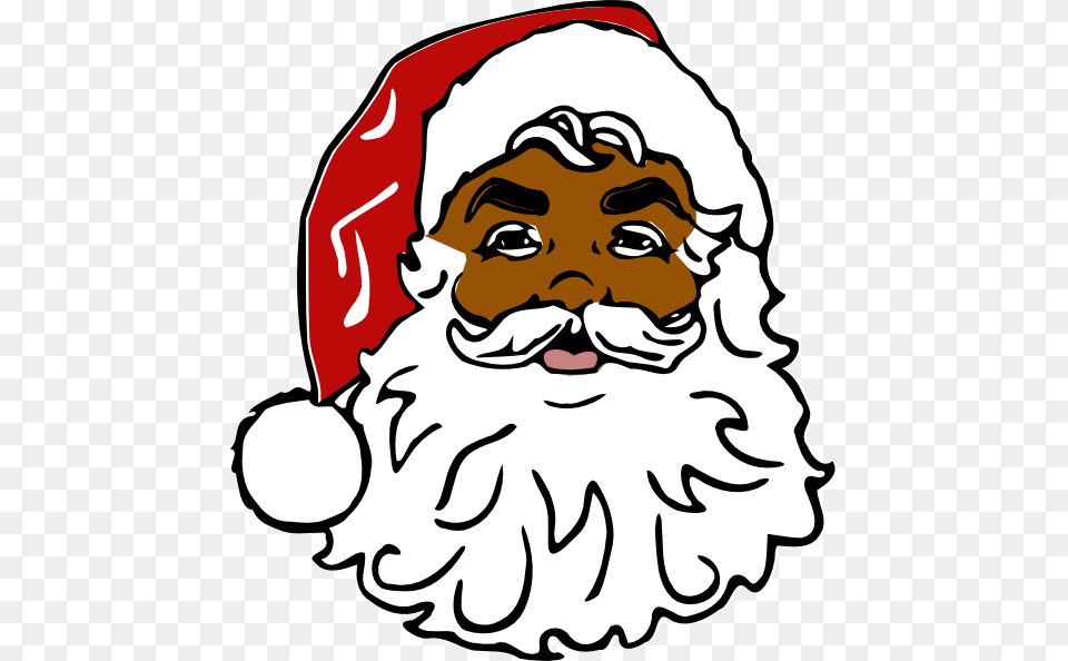 Santa Black Clip Art At Christmas Printable Santa Claus, Baby, Person, Face, Head Png Image