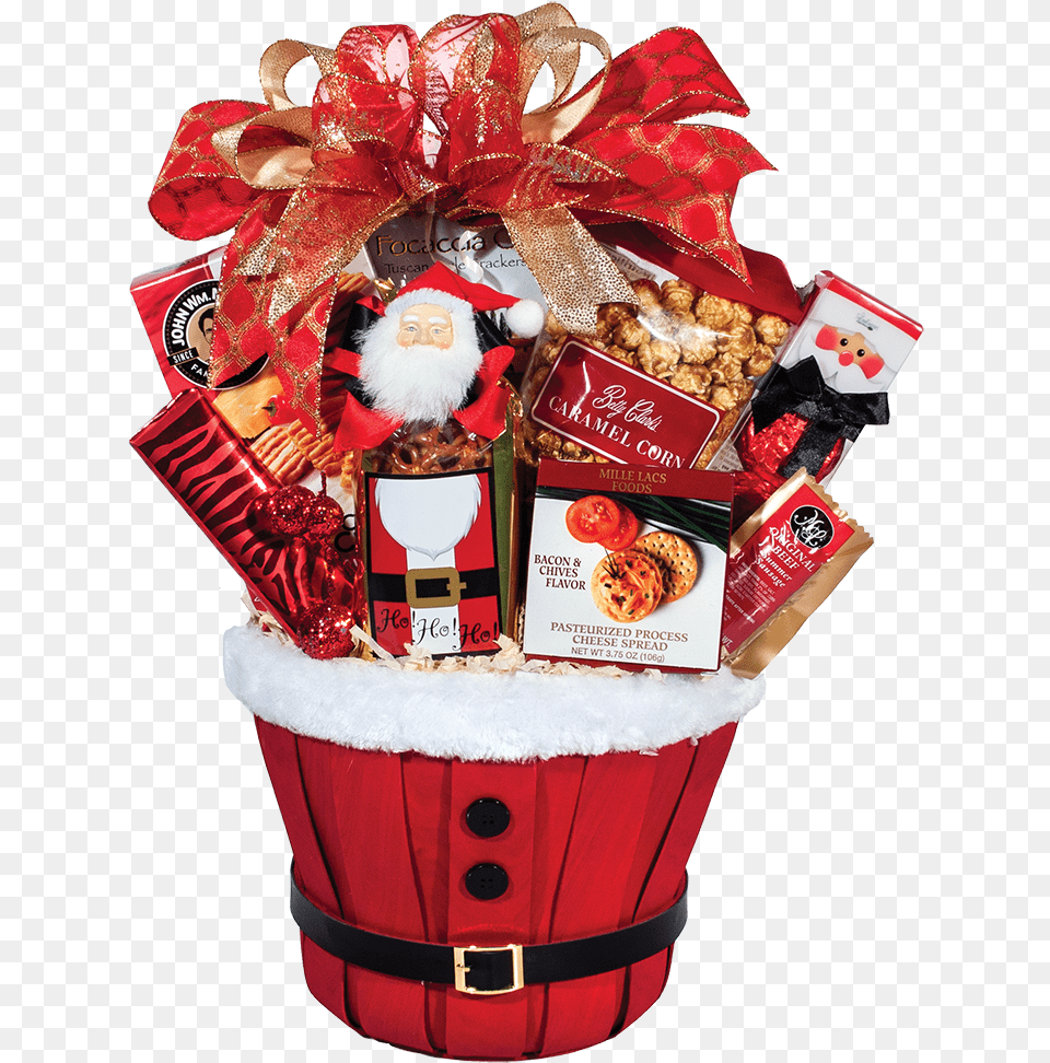 Santa Bucket Christmas Decorated Gift Bucket, Adult, Bride, Female, Person Free Png