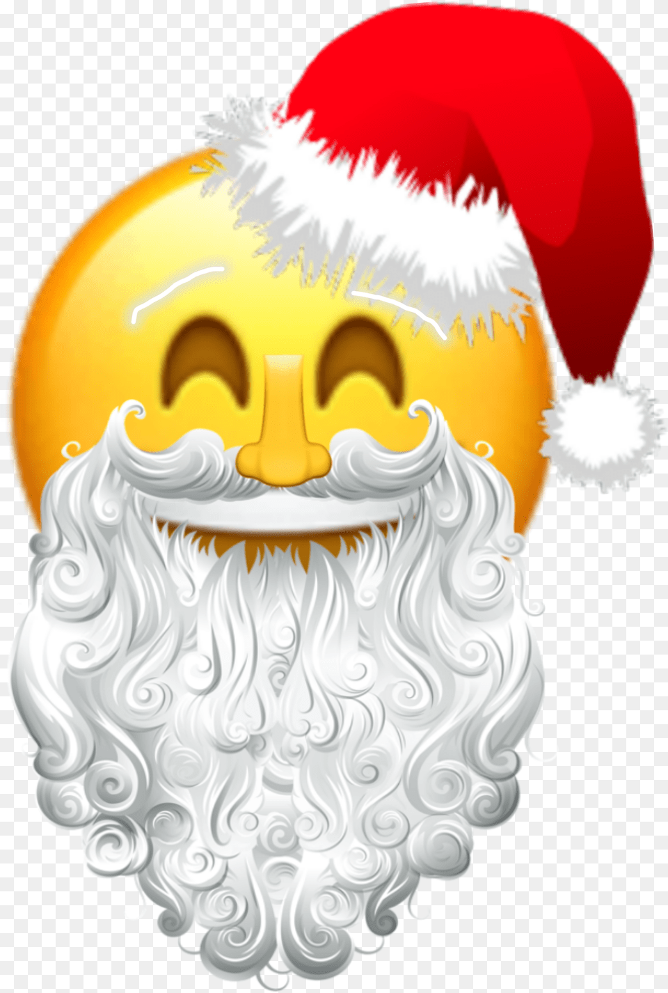 Santa Christmas Emoji Love Santahatchristmas Santa Claus Beard, Animal, Beak, Bird, Eagle Png