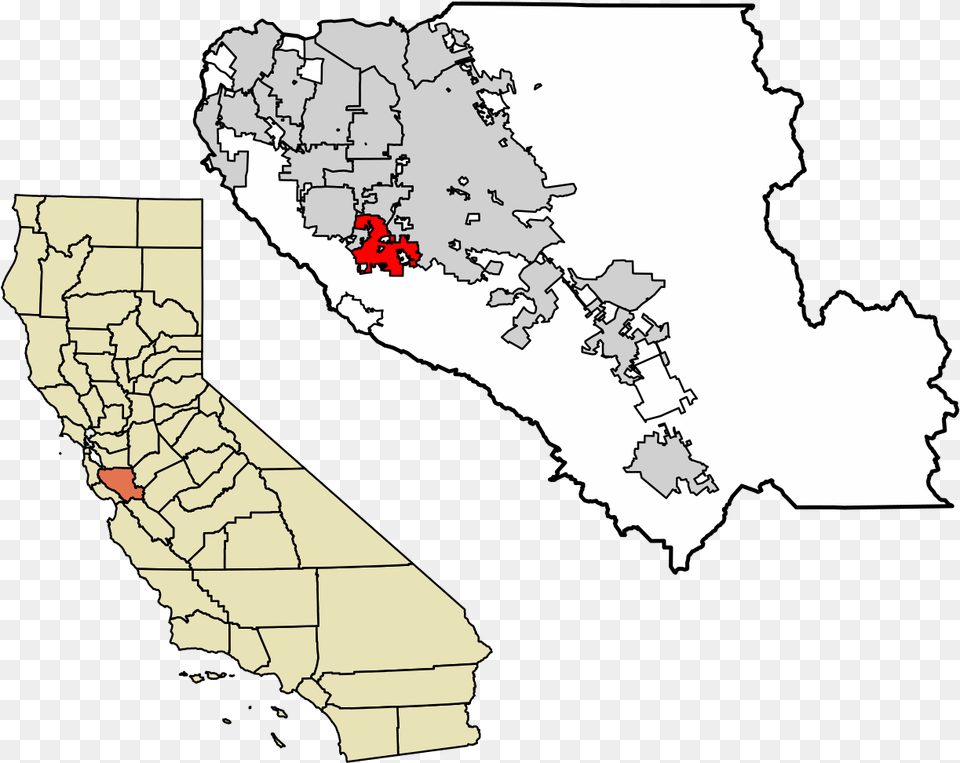 Santa Clara County California Incorporated And Unincorporated Unincorporated Areas Of Santa Clara County, Map, Atlas, Chart, Diagram Png Image