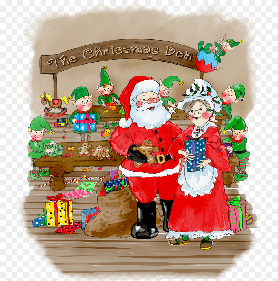 Santa Claus, Baby, Person, Food, Sweets Free Png Download